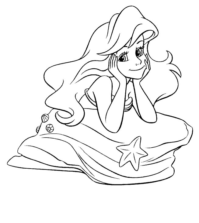 princess ariel color drawing