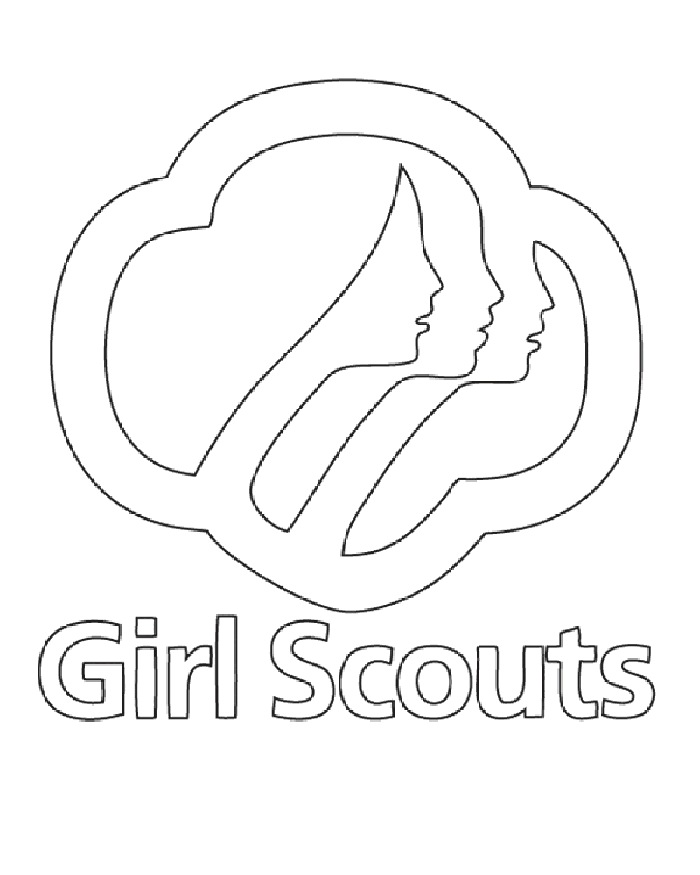 girl scout trefoil logo coloring page | girl scouting