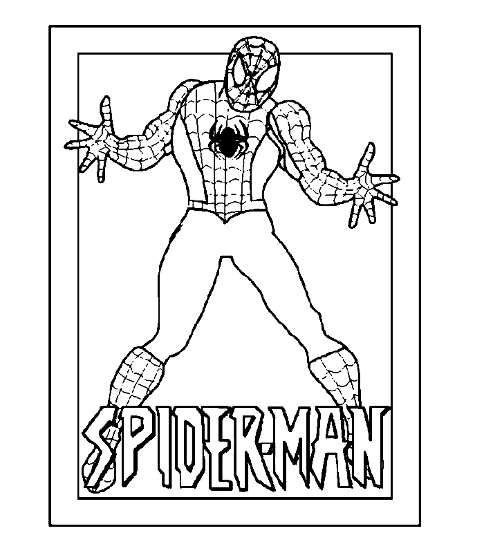 spiderman drawing coloring page
