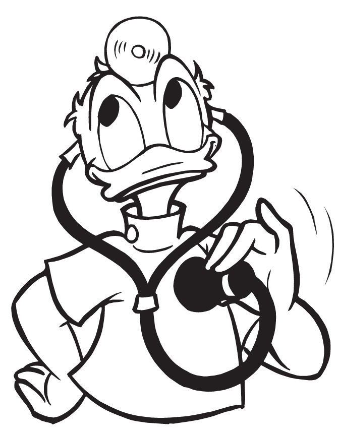 doctor donald duck coloring page | free printable coloring pages
