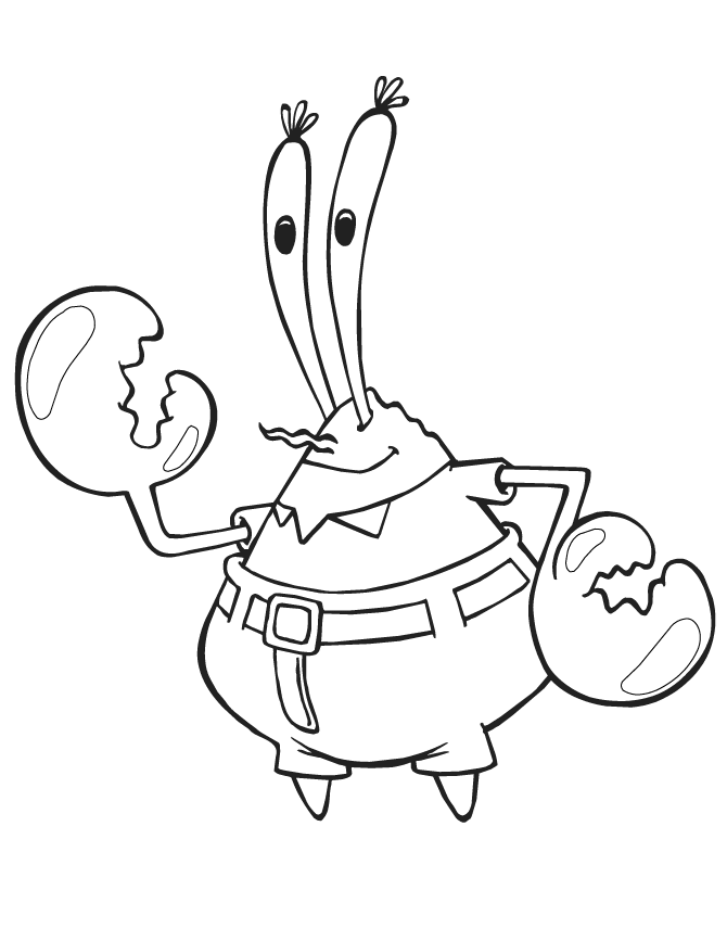 mr krabs nickelodeon coloring page | free printable coloring pages