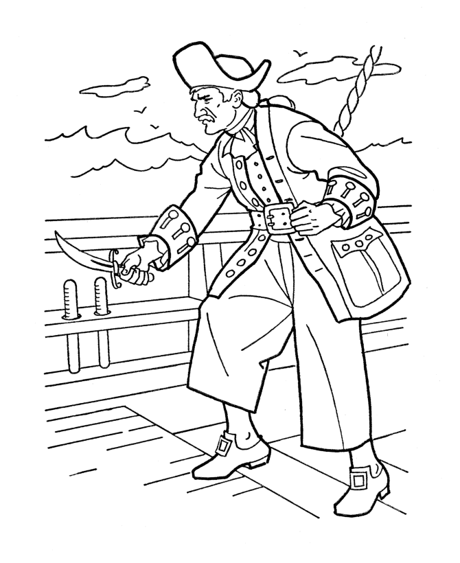 bluebonkers: caribbean pirates of the sea coloring pages - pirate 