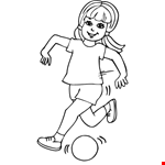 Soccer Coloring Page | Girl Running With Ball 