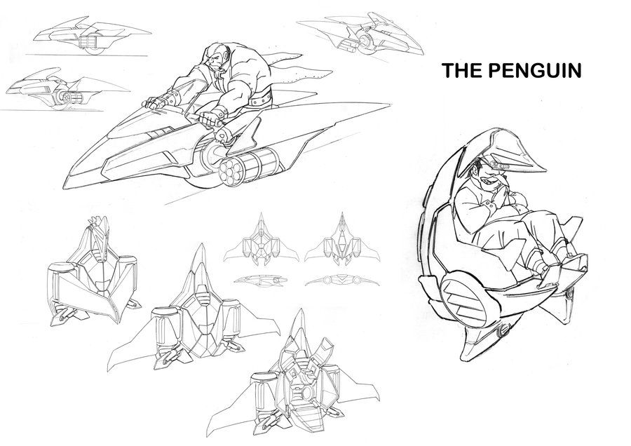 batman penguin vehicle design sketches by alexanderkubalsky on 