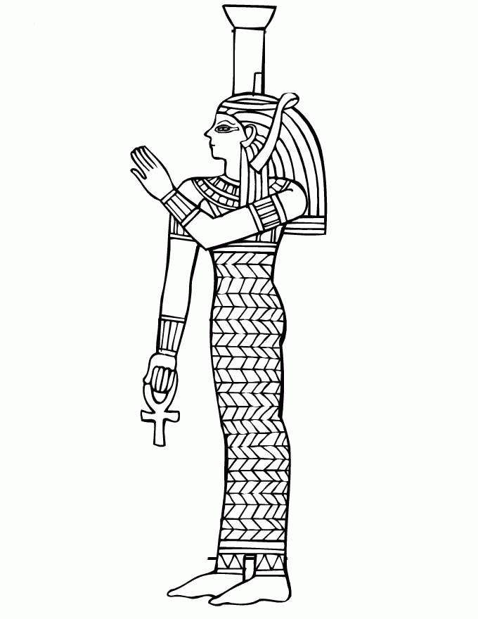 ancient egypt goddess isis coloring page: ancient egypt goddess 