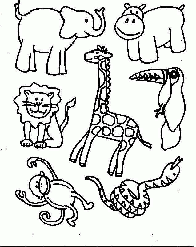 jungle coloring pages for preschoolers | printable coloring pages
