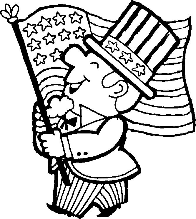 american flag color page, coloring for kids