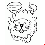 Cute Lion Cartoon Coloring Sheet