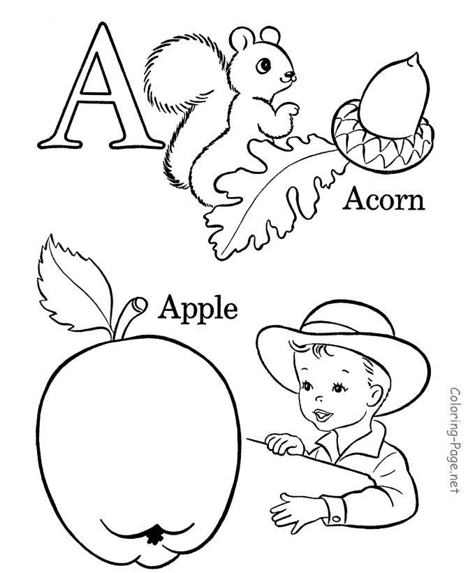alphabet coloring pages and abc pictures