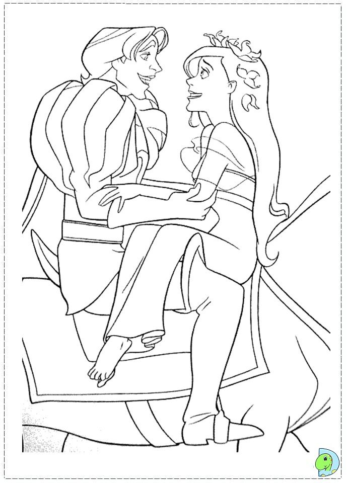 enchanted coloring page, princess giselle coloring page