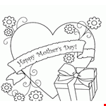 Gifts And Greeting Cards On Mother&#;s Day Coloring Page For Kids  