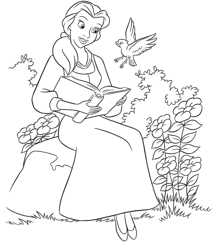 belle free coloring page