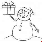 Download Printable Coloring Pages Christmas Snowman And Present