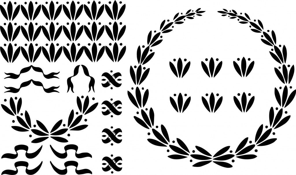 free vintage clip art - laurel wreath &amp; ribbons | oh so nifty 