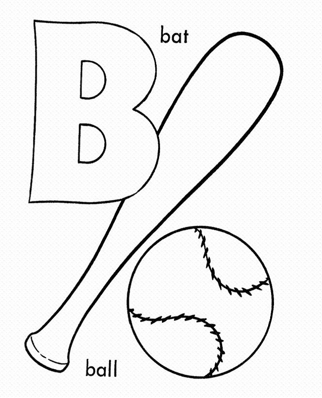 alphabet coloring pages ball bat - activity cartoon coloring pages 