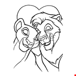 Simba and Nala Coloring Page