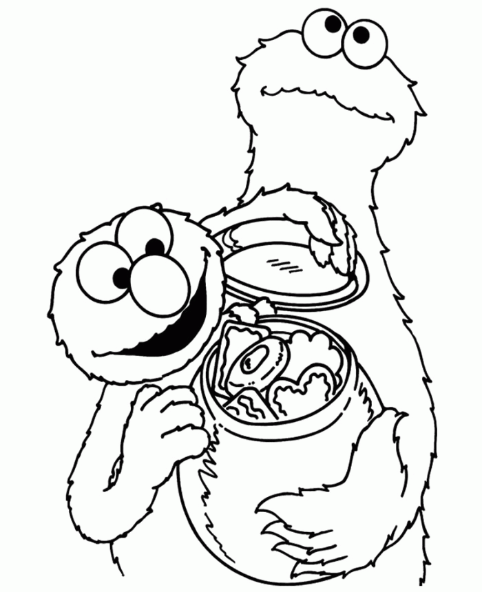 cookie monster share cookies coloring pages - cookie monster 