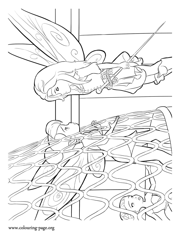 the pirate fairy - tinkerbell trapped in a birdcage coloring page
