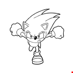 Sonic the Hedgehog running towards you Coloring Pages for Kids