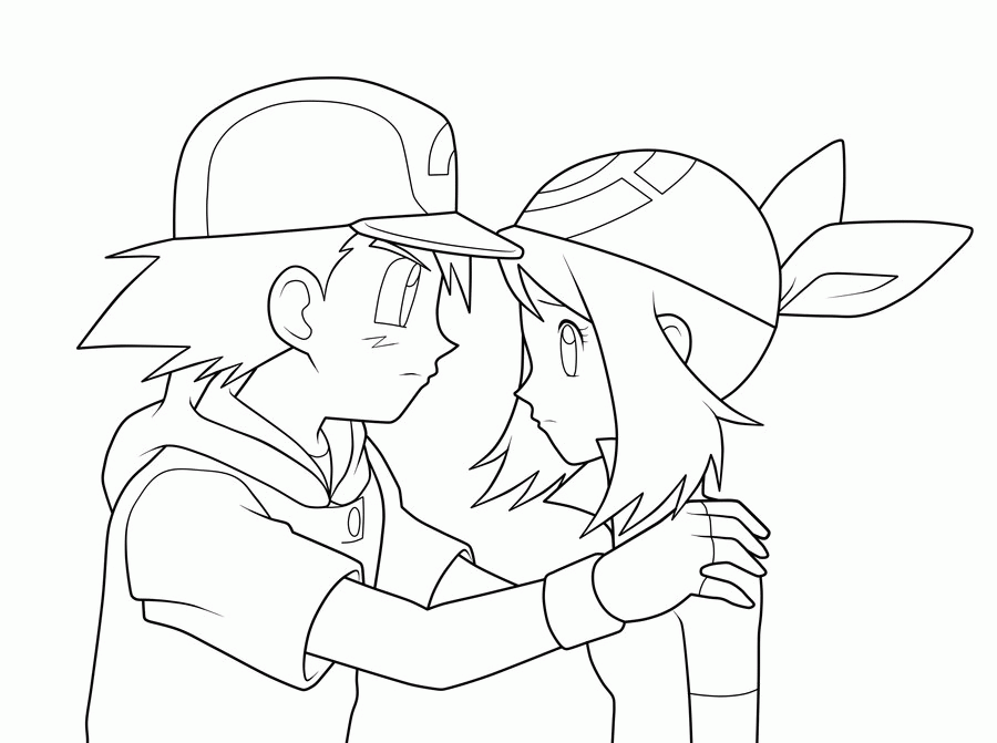 ash and may. :lineart: by moxie2d on deviantart