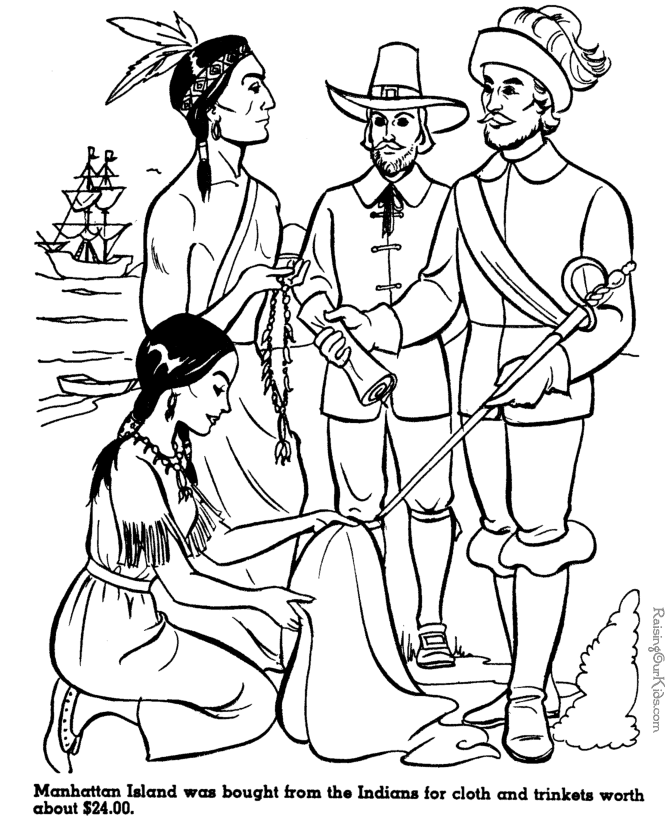 manhattan island history and coloring page 012
