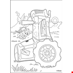 Cars Coloring Pages - Mater Truck And A Tractor 