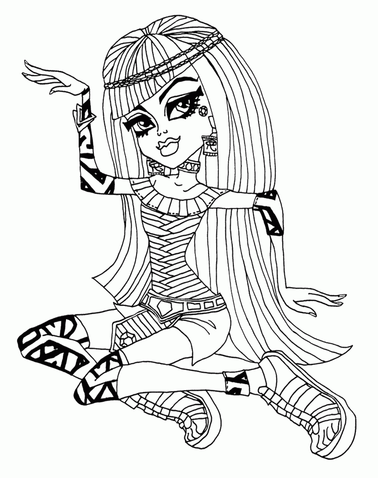monster high coloring pages : baby nefera de nile coloring page 