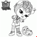 Printable Colouring Sheets Cartoon Monster High Baby Howleen Wolf  