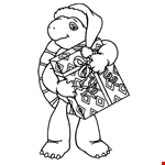 Franklin With Christmas Present Coloring Page - Christmas Coloring  