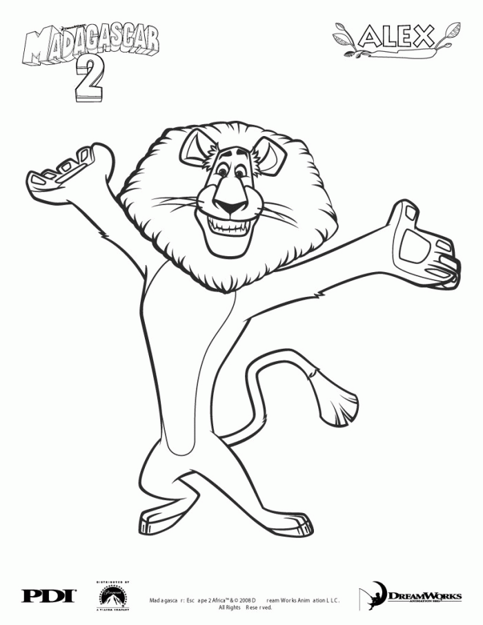 madagascar coloring page : printable coloring book sheet online 