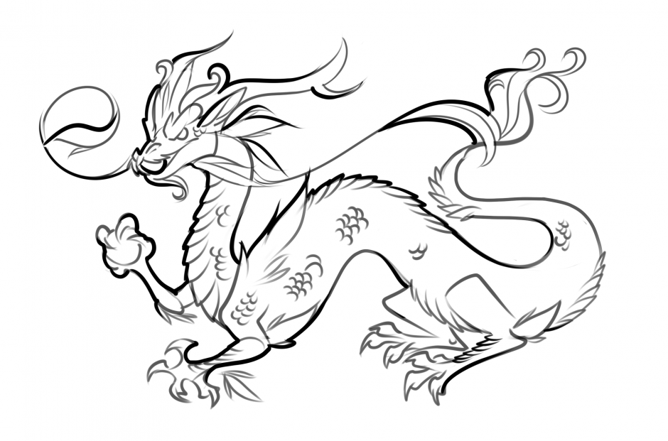 chinese dragon clipart page