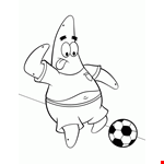 SpongeBob Franklin Playing Football Coloring Page