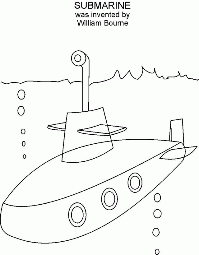 submarine coloring printable page great inventions coloring pages 