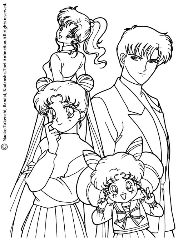 sailor moon coloring pages - sailor moon, sailor chibi moon and co