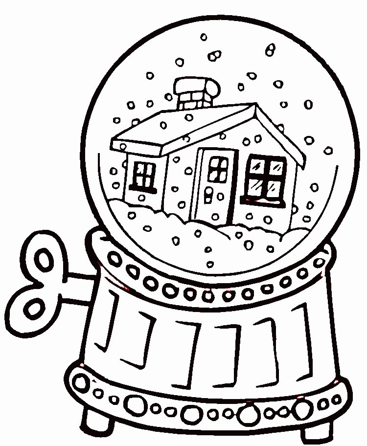 snow globes colouring pages