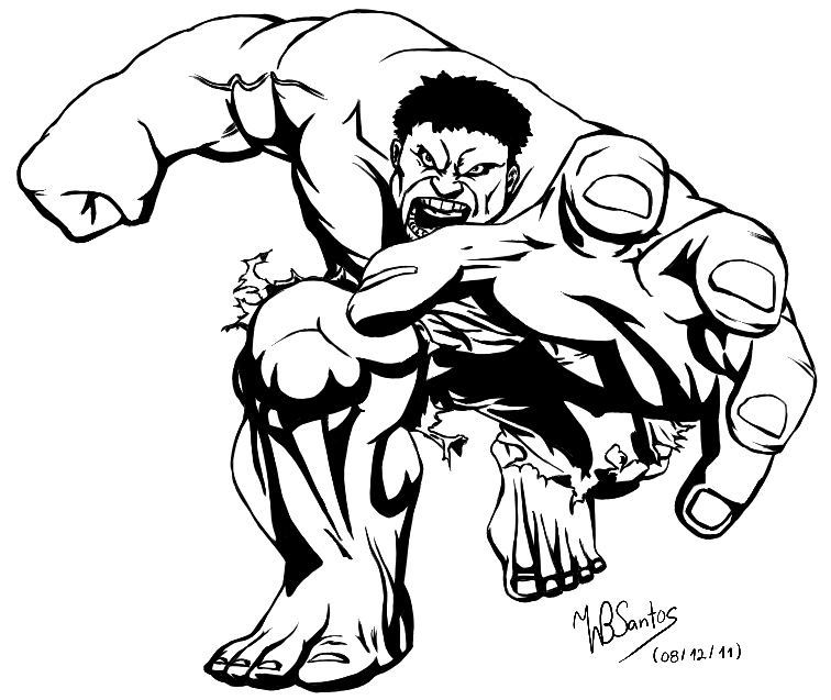 black and white incredible hulk - wilson&#39;s sketch blog