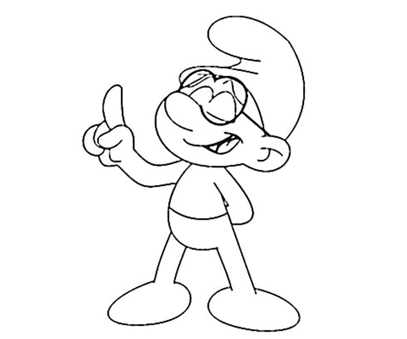 6 brainy smurf coloring page