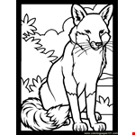 Fox Clipart Coloring Page Coloring Page