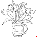Flowers in a Vase Coloring Page