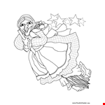 La Befana Christmas Witch Coloring Page 