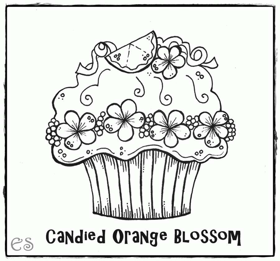 cupcake candied orange blossom coloring pages : kidsycoloring 