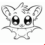Cute Bat Drawing Sheet