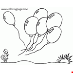 Flying Balloons Coloring Page