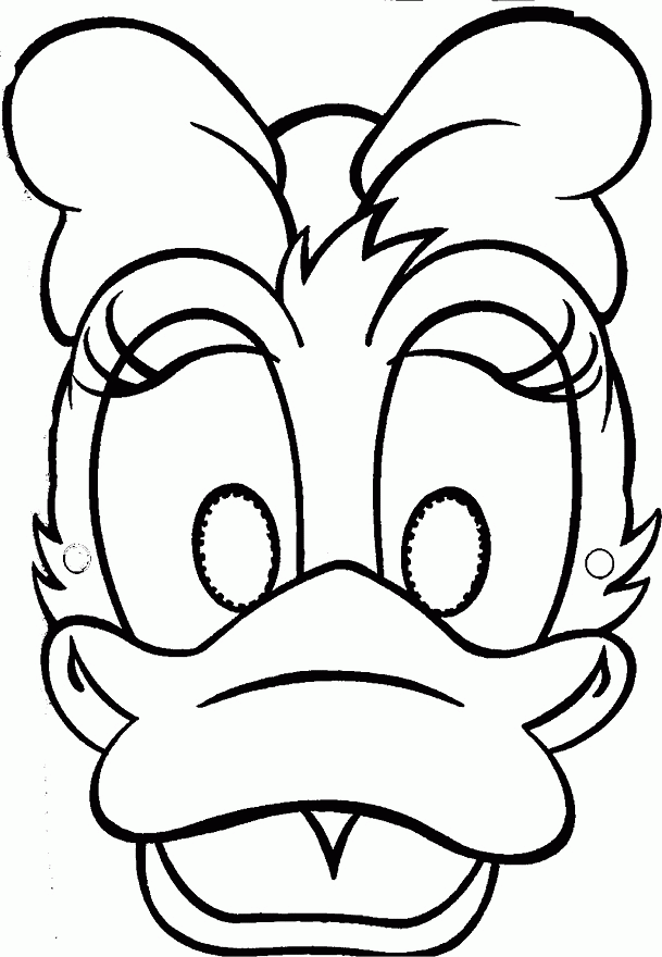 coloring pages of disney character daisy duck mask | coloring