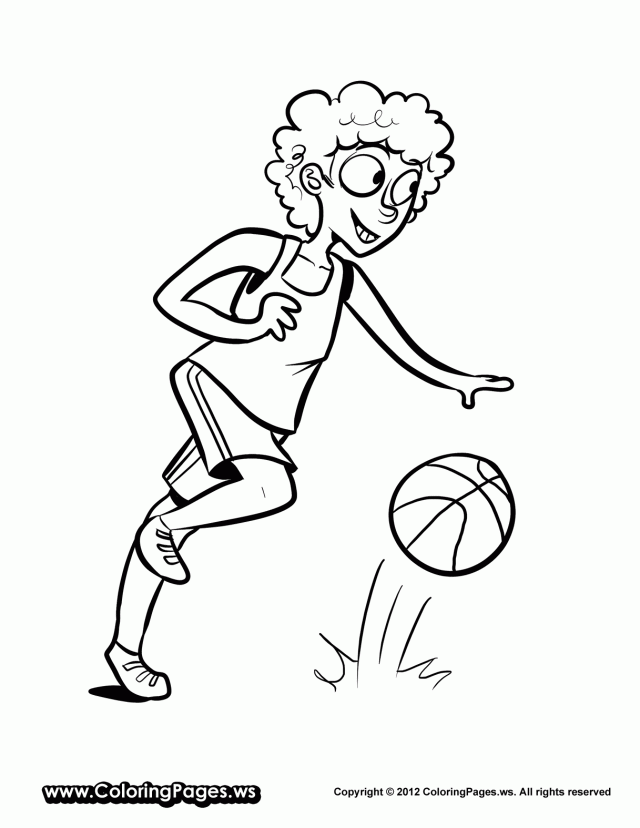 basketball clipart coloring page