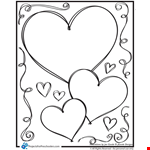 Free Printable Valentine Hearts And Swirls Coloring Page 
