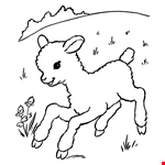 Easter Lamb Color Drawing