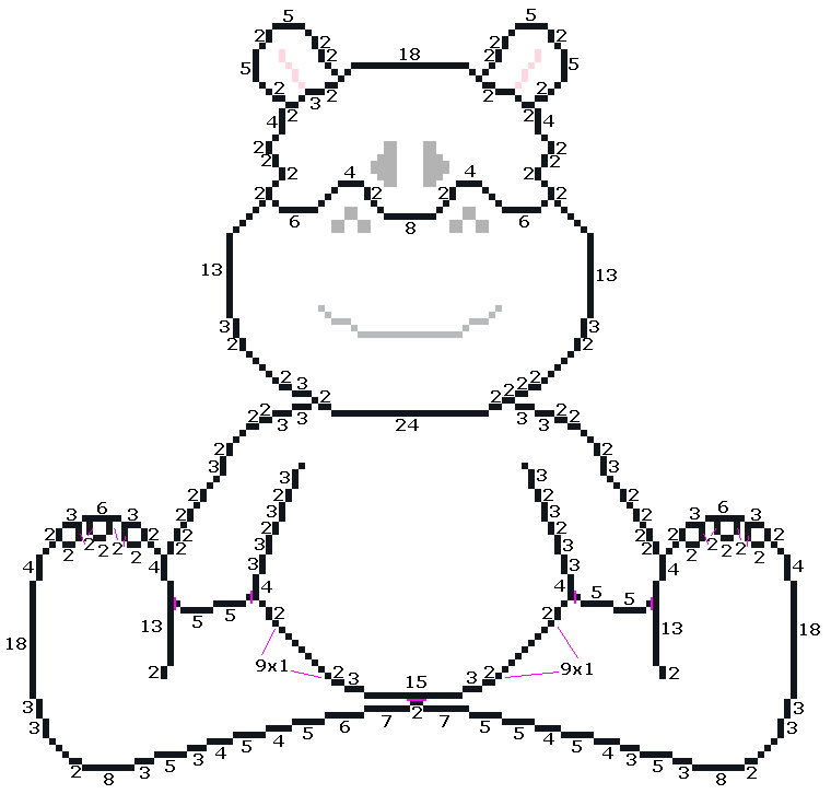 pixel hippo - sitting