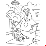 Chicken Little The Road With Dad Coloring Pages - Chicken Little  