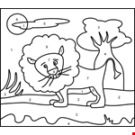 Lion Color by Number coloring page